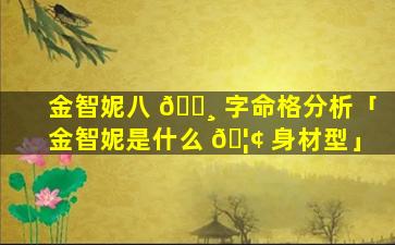 金智妮八 🌸 字命格分析「金智妮是什么 🦢 身材型」